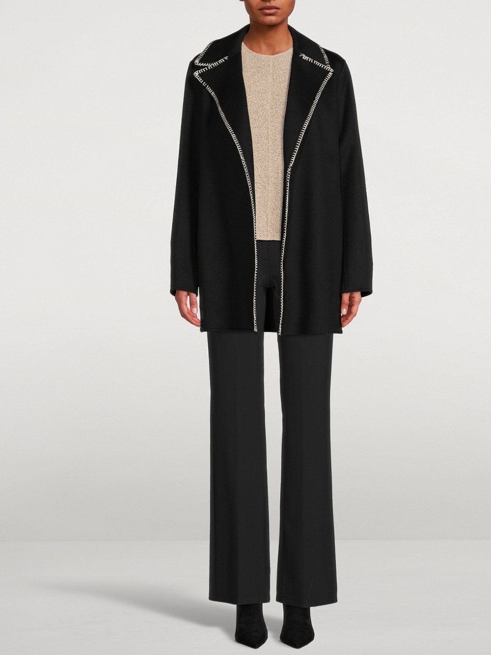 Theory Wool/Cashmere Blanket Stitch Coat